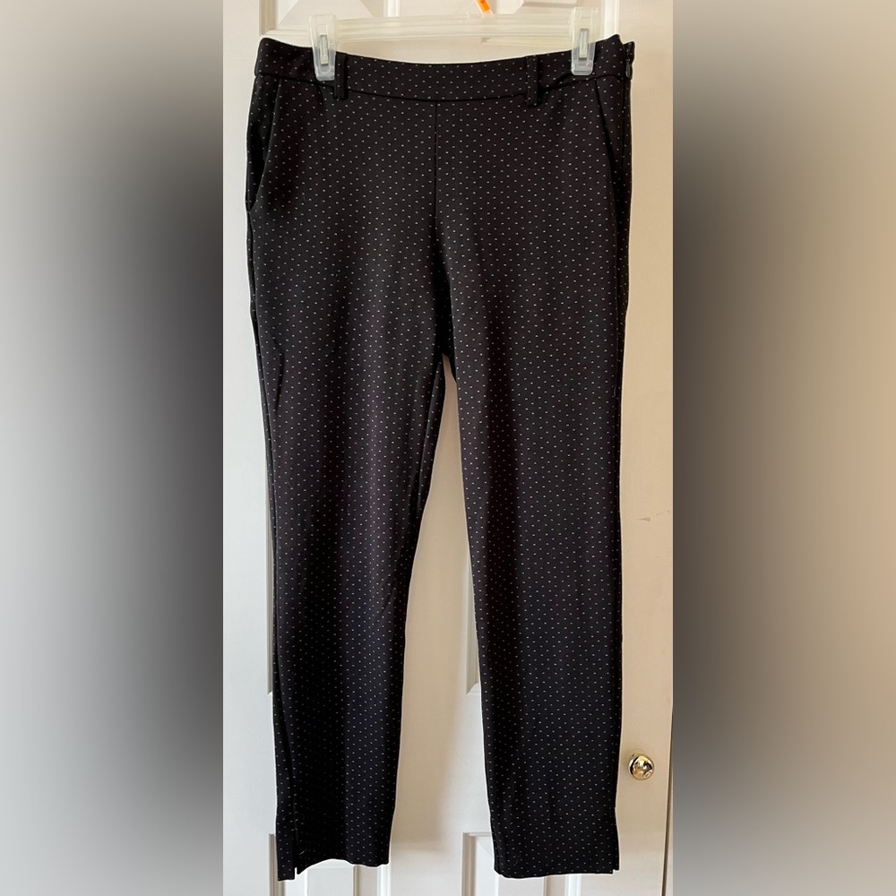 Lila Rose Cropped Black Pants with Subtle Dots